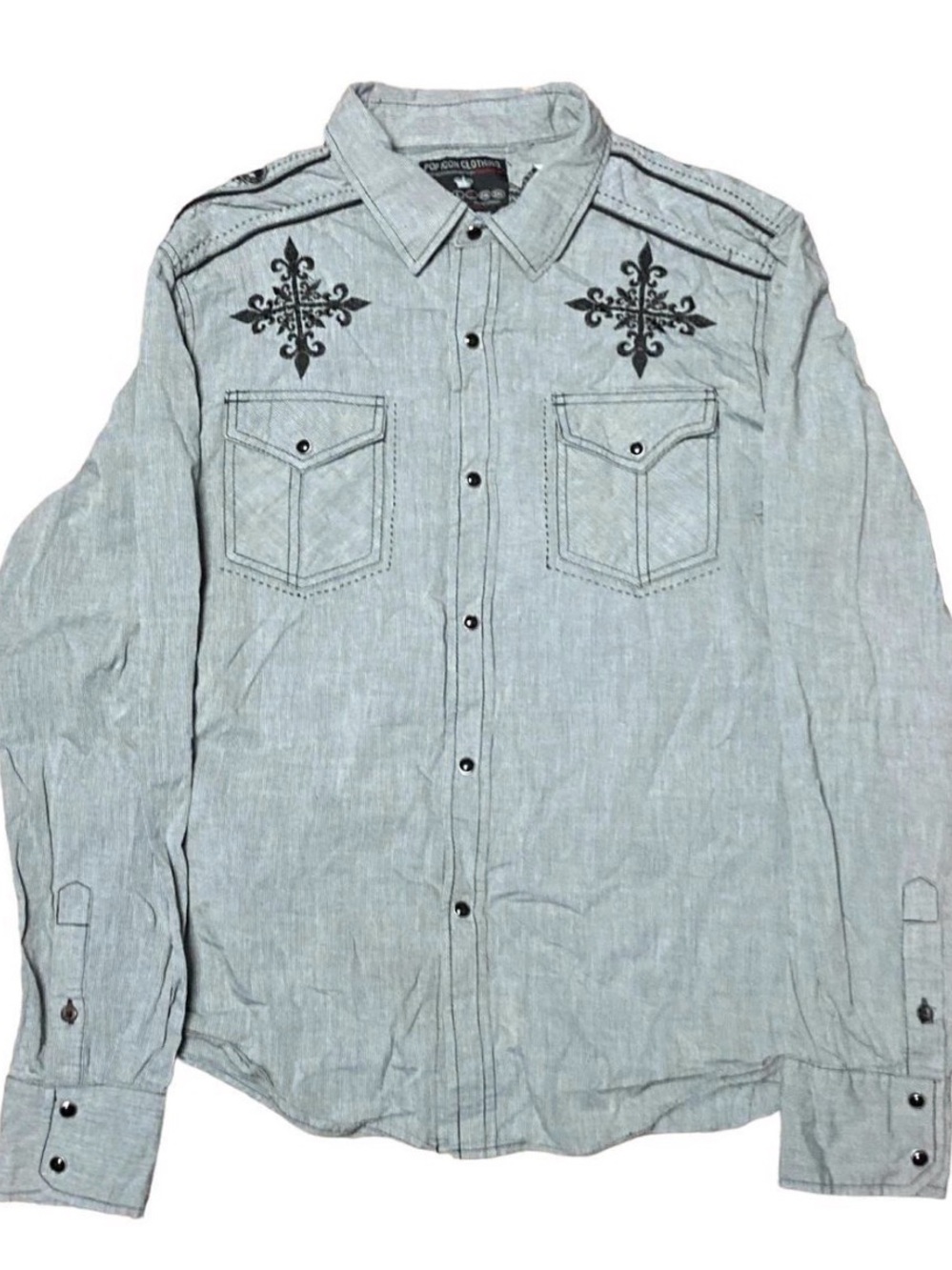 Y2K/Cyber XL Style Men's Grey Long Sleeve